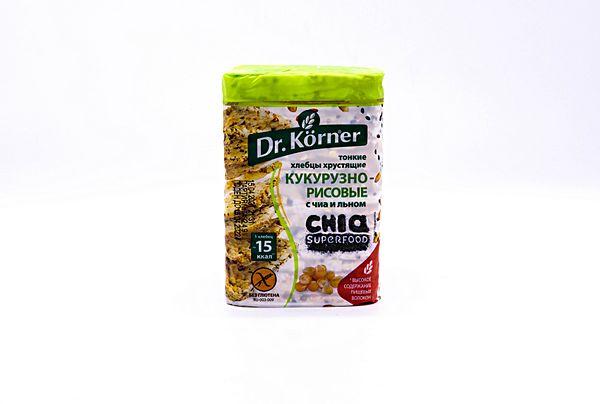 Dr.Korner Хлебцы хрустящие Кукурузно-рисовые с чиа и льном, 100 г