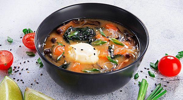 Мисо суп сливочный с лососем