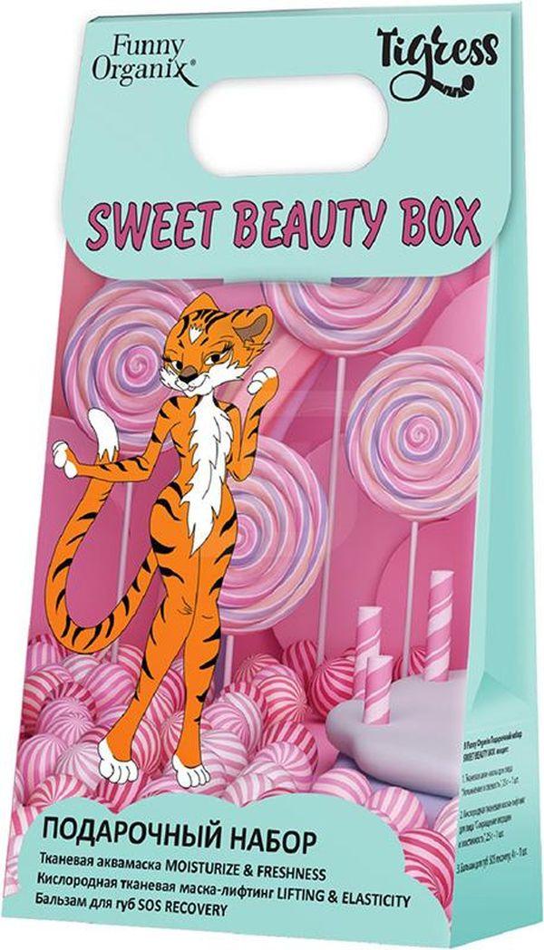 Набор подарочный Funny Organix Sweet Beauty Box Маска тканевая + бальзам для губ