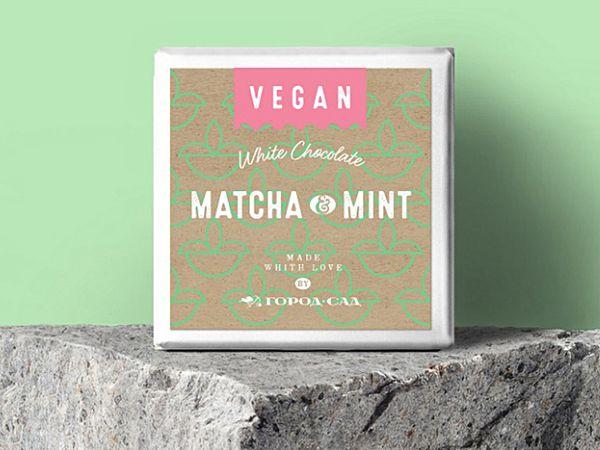 Шоколад Vegan белый с чаем матча и мятой Город-Сад