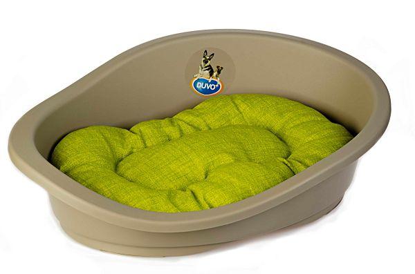 DUVO+ Лежак для собак пластиковый с подушкой "Соня-II", коричневый/зеленый