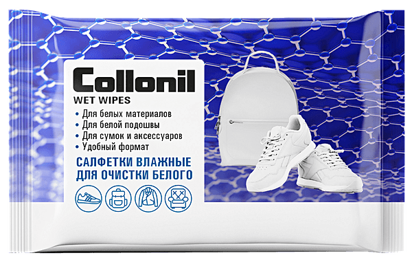 Салфетки влажные для обуви Коллонил очистка белого Коллонил м/у, 15 шт