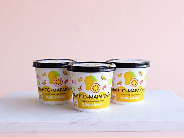 Мороженое манго-маракуйя в баночке