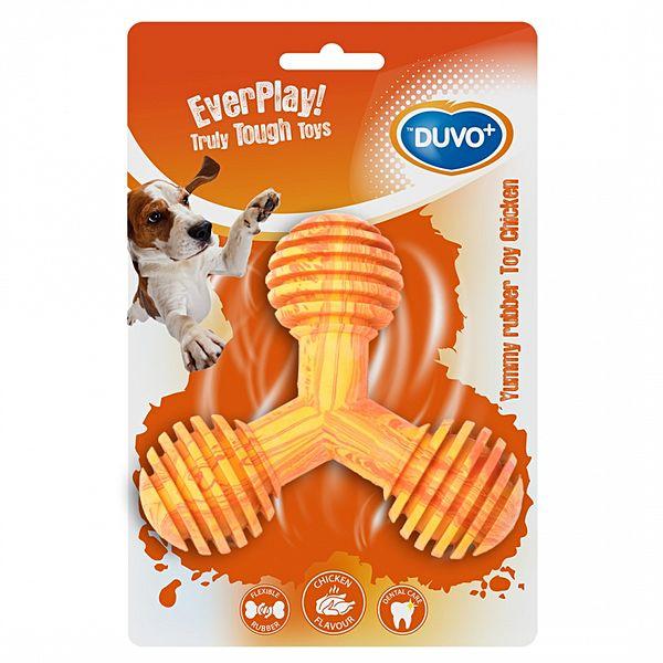 DUVO+ Игрушка для собак резиновая с ароматом курицы, "Юмми", оранжевая