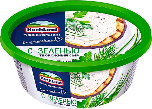 HOCHLAND Сыр творожный с зеленью 60% 140г