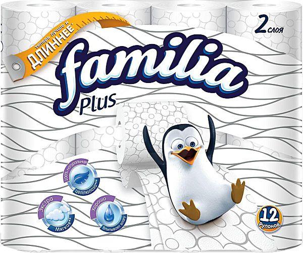 Туалетная бумага Familia Plus 12 рулонов 2 слоя