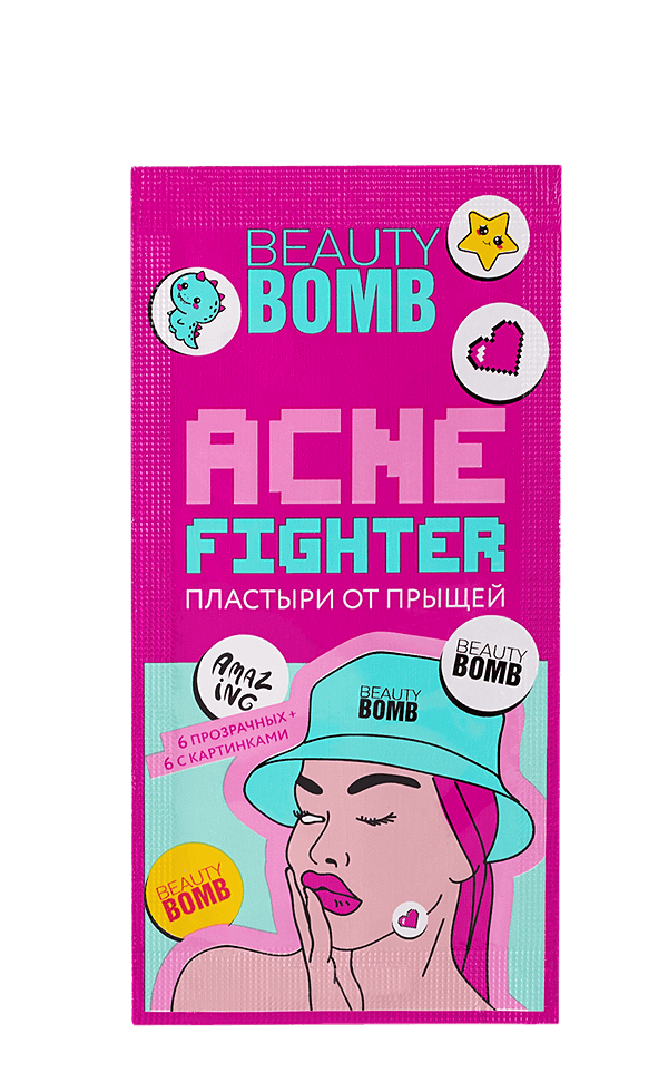 Пластыри от прыщей Beauty Bomb Acne fighter разноцветные 12шт