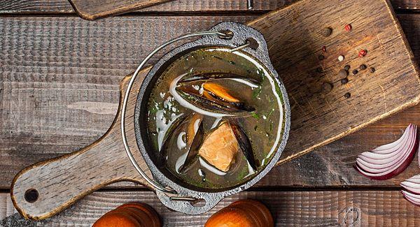 Батумский рыбный суп с лососем
