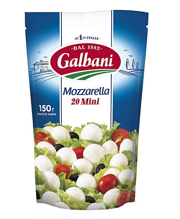 Сыр 45% свежий Гальбани Моцарелла мини Лакталис м/у, 150 г